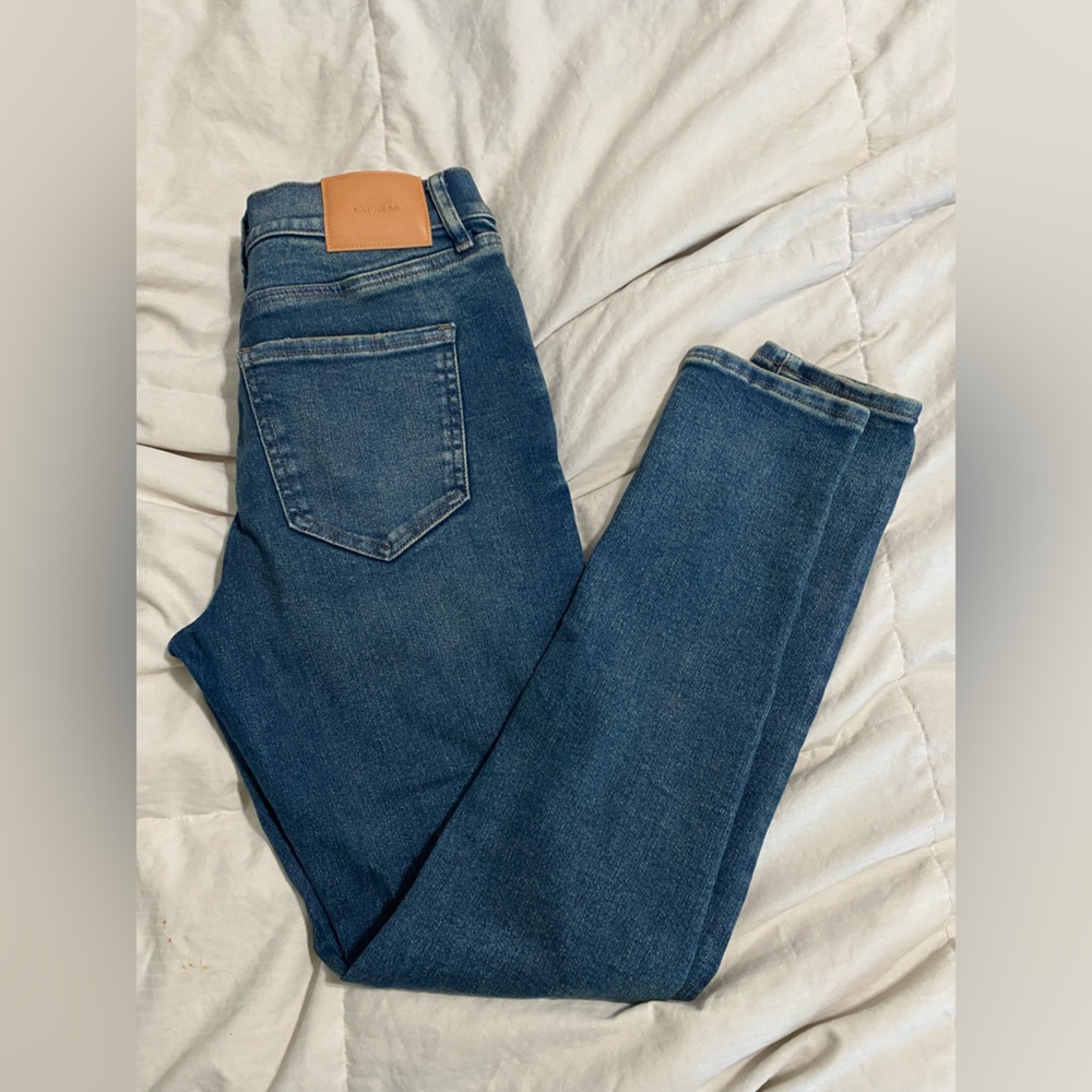 Express Women's Blue Skinny Jeans